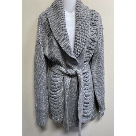 United Colors of Benetton Stile Italy Long Wrap Sweater Mohair,Alpaca,Wool ~S